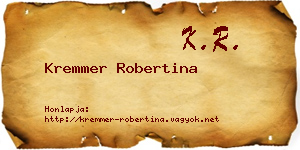 Kremmer Robertina névjegykártya